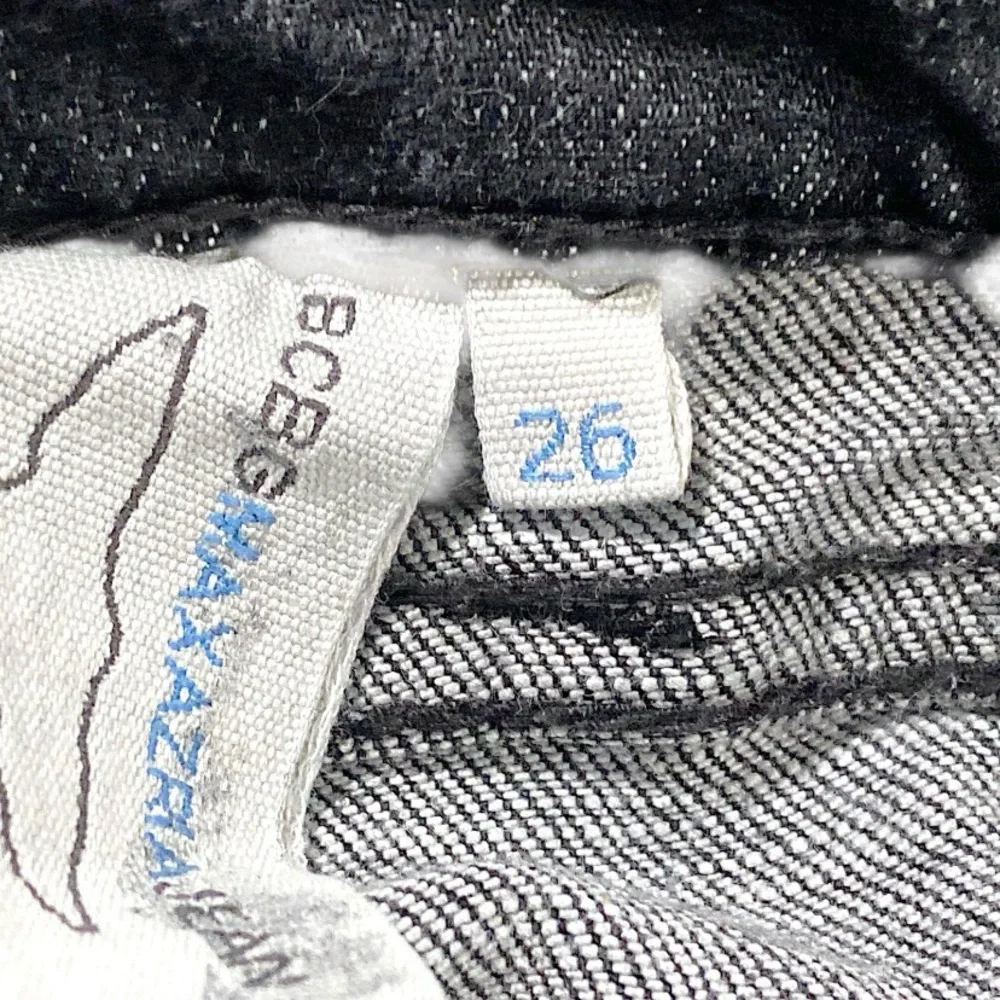 BCBGMAXAZRIA Jeans Womens 26 Graphite Slim Straight Long Biker Rockstar Y2K Club - Picture 12 of 15